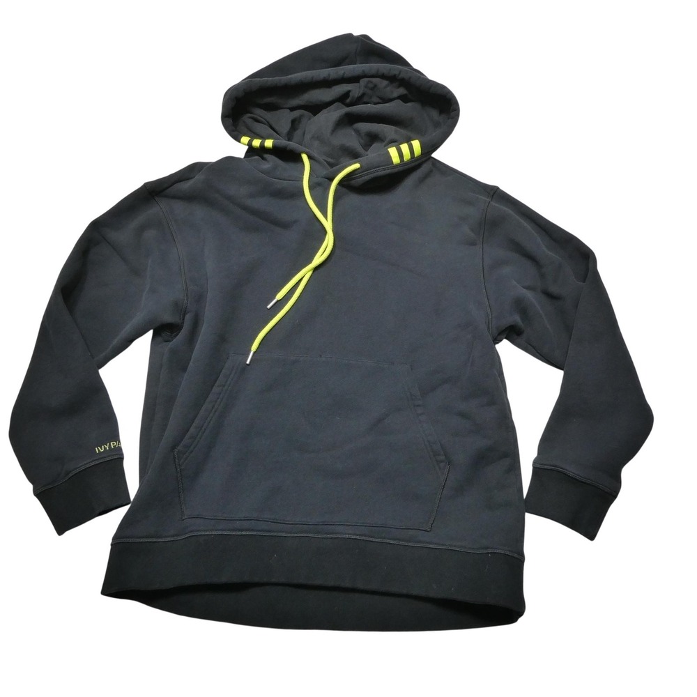 Adidas X Ivy Park Hoodie Sweatshirt Womens Medium Black Fleece Kangaroo Pocket